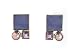 Violet Mondrian Tile Earrings - Post