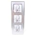 Silver Etched Metal Triple 3 x 3 Photo Frame, Rectangular - - Available in 2 colours (black and silver) and 3 sizes (single, double, triple)