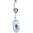 Straight Poker Hand Ace of Spades Jeweled Dangle Belly Ring