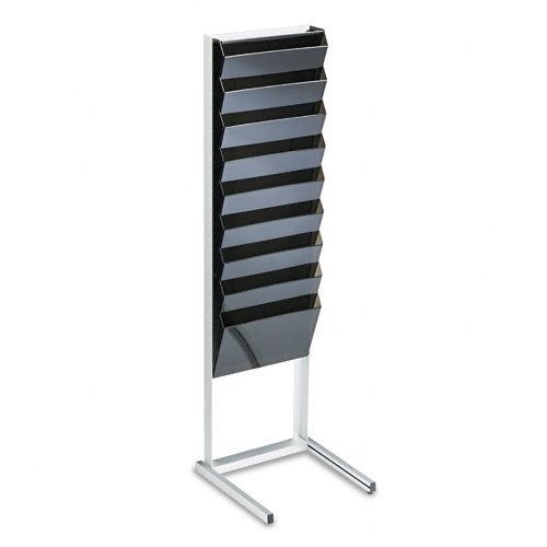 Rubbermaid 16643 Classic Hot File Literature Display Floor Stand, Letter Size, Smoke