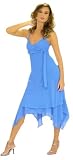 Sexy V Neck Spaghetti Straps w/Flower D'ecor Asymmetrical Evening/ Prom/ Bridesmaid Dress