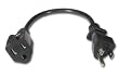 Cables To Go 03137 18 AWG Outlet Saver Power Extension Cord NEMA 5-15R to NEMA 5-15P (1 Feet/0.30 Meters) Black