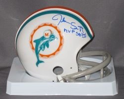 Jake Scott Signed 2-bar Miami Dolphins Mini Helmet w/SB VII MVP