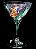 Bird of Paradise Design - Hand Painted - Grande Martini - 10 oz.