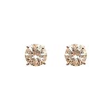 Rose Gold over Sterling Silver 10mm Champagne CZ Post Earring