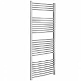 Chrome Curved Heated Bathroom Towel Radiator Rail 1500mm x 600mm