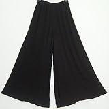 BLACK PALAZZO PANT SPLIT SKIRT GAUCHO Fits - L XL 1X 2X - I620A