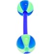 Bioplast Blue Green Beach Ball Barbell Tongue Ring