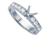 0.45 cts Round Diamonds Engagement Ring - Platinum, 18kt White or Yellow Gold