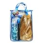 Hannah Montana Tote Bag Purse with Wig and Assorted Accessories sunglasses, earings, microphone, teal blue, turquoise, dress-up set