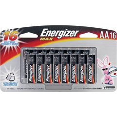 Energizer E91BP-16H Max AA Alkaline Battery (16 Pack)