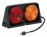 Wesbar Dual Ag Light with Red/Blank Amber/Amber with Brake Light Function, Includes Right Hand Molded Square 4 Plug, 8261601