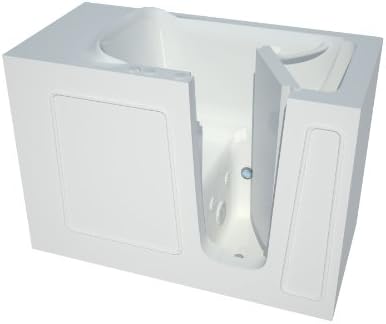 MediTub MT2653RWH Compact 26 by 53 by 38-Inch Hydrotherapy Walk In Bathtub Spa Right Side Door, White