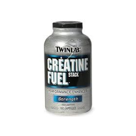 TwinLab Creatine Fuel Stack Performance Enhancer, Strength, Capsules, 180-Count Bottle