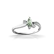 14K White Gold Genuine Marquise Green Amethyst Ring