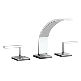 IMAGE OF Rohl WA102L-APC-2 Cisal Wave Three Hole Deck Mounted Widespread Lavatory Faucet with Pop-Up and Metal Lever Handles in Polished Chrome