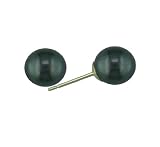 14K Dyed Black Akoya Cultured Pearl Stud Earrings