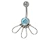 Half Flower Belly Button Ring with Light Blue title=
