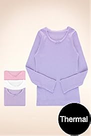 3 Pack Lace Neckline Ribbed Thermal Vests