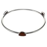 EXP Handmade Jasper & Silver Bangle Bracelet