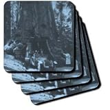 Wawaon Tree at Maraposa Grove Yosemite National Park Cyan - Set Of 8 Coasters - Soft