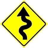 CURVE AHEAD warning road auto novelty sign