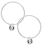 Sterling Silver Hoop Earrings with Silver Bead Charm From the Eden Collection By Mauricio Serrano Jewelry