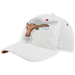 Zephyr Texas Longhorns White Double Logo Fitted Mesh Hat