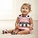 Mud Pie Baby Perfectly Princess Cotton Dress with Looped Ribbon Hem, Pink/Black, 0 - 6 Months