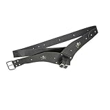 Black Leather Skull and Crossbones Pirate Costume Belt w/ Sword Frog