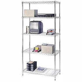 <b>Heavy Duty Wire Shelving Kit - 5 Shelf - (Chrome)</b>