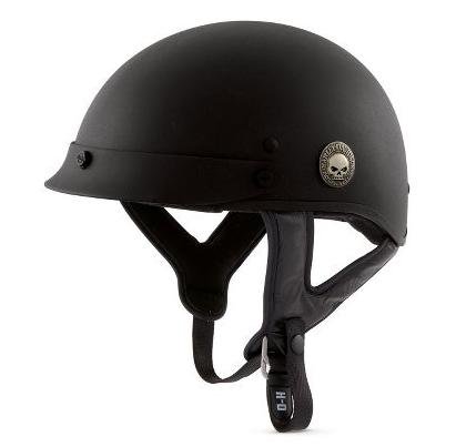 Harley-Davidson® Men's Motorcycle Skull Half Helmet. Helmet bag included. Matte Black. 98258-08VM (Medium)