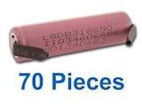 Image of Best price 70 Pieces LG Chem Li-Ion 18650 Cylindrical 3.7V 2600mAh Rechargeable Batteries with Tabs Today