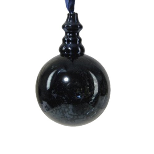 Antique Finish Dark Blue Glass Bauble – 100mm