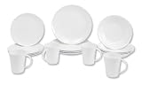 Churchill Serenity Dinner Set Fine Bone China 16 Piece 4 Plates 4 Tea Plates 4 Bowls White Ref SERE161