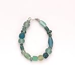 Aqua Blue Glass and Resin Bead Bracelet