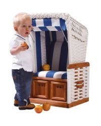 Kinder Super Mini-Strandkorb Kunststoffgeflecht wei�