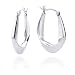 Sterling Silver Polished Graduated Bent Over Hoops