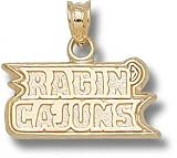 Louisiana-Lafayette Ragin' Cajuns Solid 10K Gold ''LADY CAJUNS'' Softball Pendant