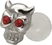 Devil Head Red CZ Gem Eyes - 925 Sterling Silver & Bioplast Tragus Piercing Earring or Labret Lip Ring