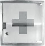 First Aid Cabinet, St. Steel w/Glass Door