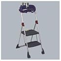 SAMSONITE/COSCO Pro Tech II Work Platform Folding Step Stool, 20-1/4w x 27 Spread x 48-1/4h