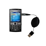 Retractable USB Cable for the Samsung SGH-i780 with Power Hot Sync and Charge capabilities - Gomadic Brand w/ TipExchange Technology