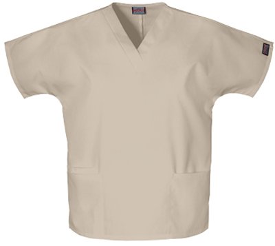 311HfWnksJL Cherokee 4700 V Neck 2 Pocket Scrub Top Khaki X Large SPECIAL OFFER