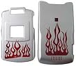 Red Fire Silver Hard Case for Motorola RAZR V3xx Cell Phone