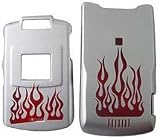 Red Fire Silver Hard Case for Motorola RAZR V3xx Cell Phone