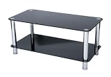 GLASS COFFEE TABLE WITH CHROME LEGS