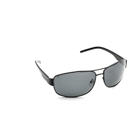 Zoom Discover Sunglasses Black Rectangle Metal Aviator/Smoke Polarized Lens
