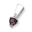 Garnet and Diamond Sterling Silver Slide on 16" Cubetto 3mm Chain