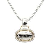66538 Sterling & 14Ky Gold 1/3 Ct Tw Diamond Pendant On 18 Snake Chn